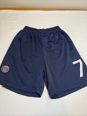 Paris Saint-Germain Navy Kids Athletic Shorts with Number 7, size XS